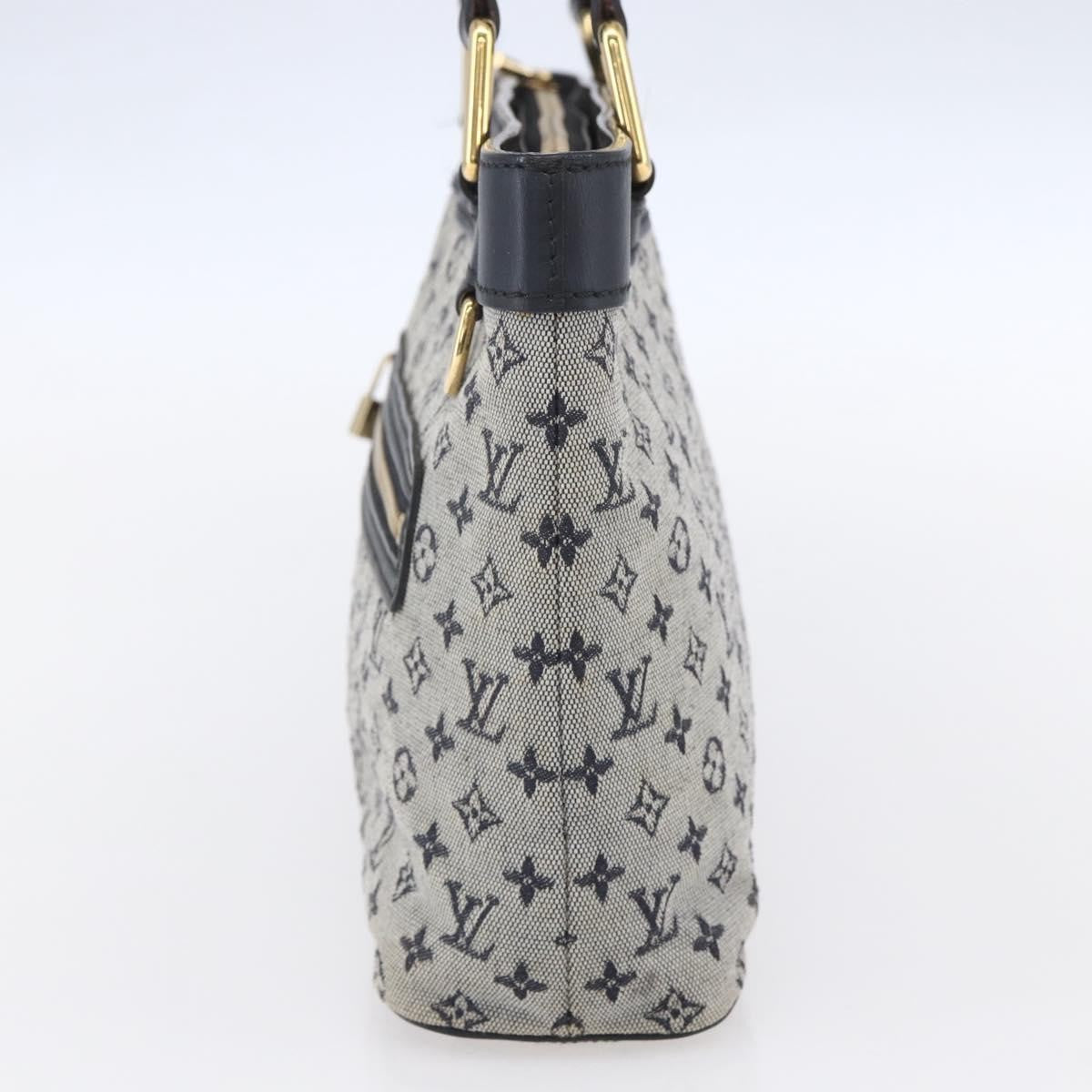 Louis Vuitton Lucille Handbag Mini Lin, BLUE, CANVAS, Handbag