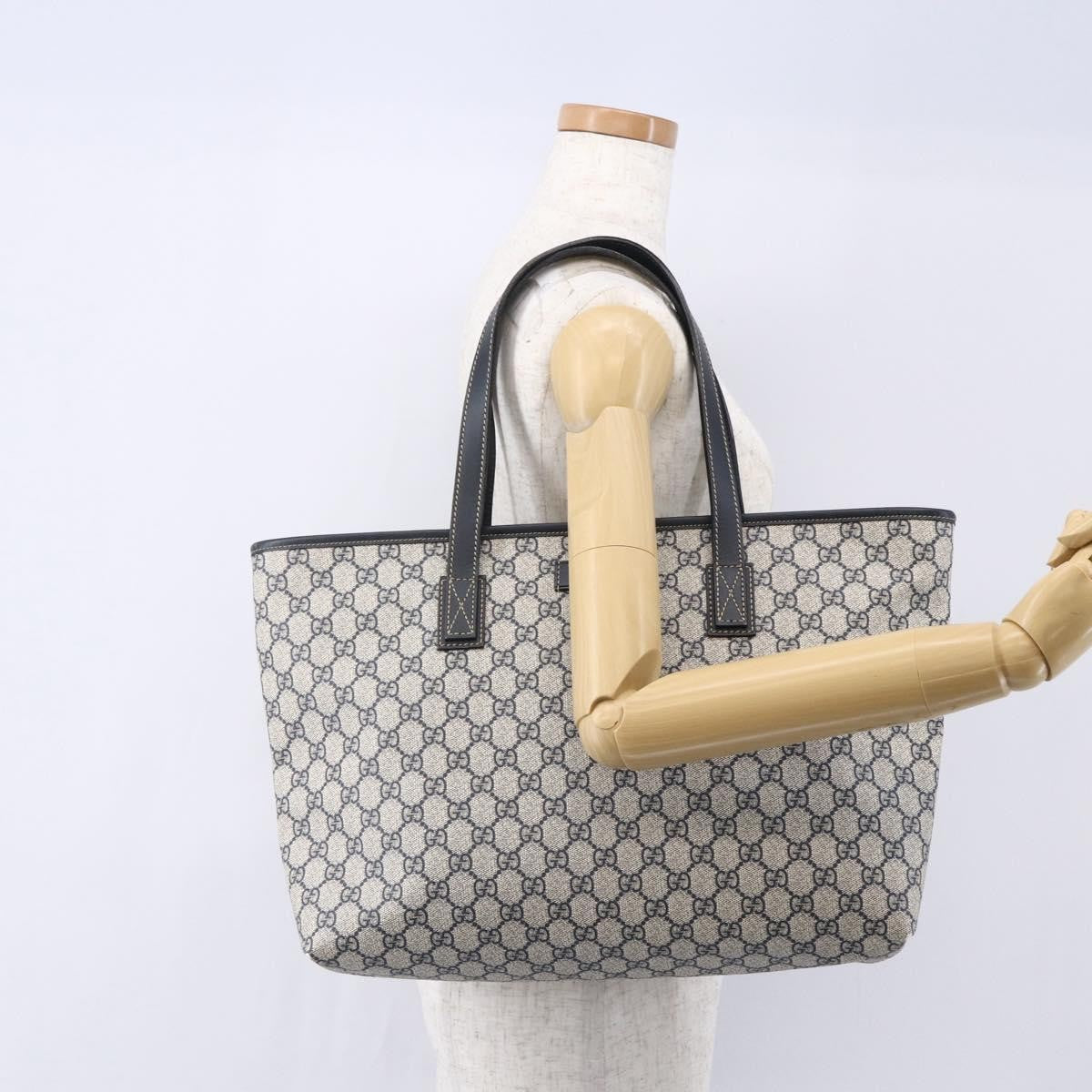 Gucci Open Tote GG Canvas, NAVY, CANVAS, Tote bag