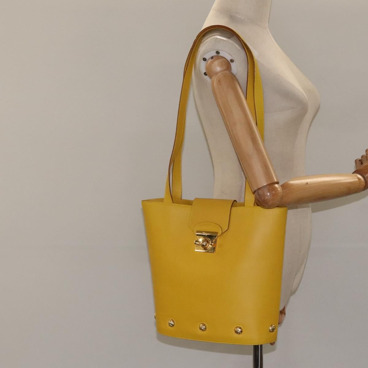 Salvatore Ferragamo Shoulder Bag Leather, YELLOW, LEATHER, Shoulder bag