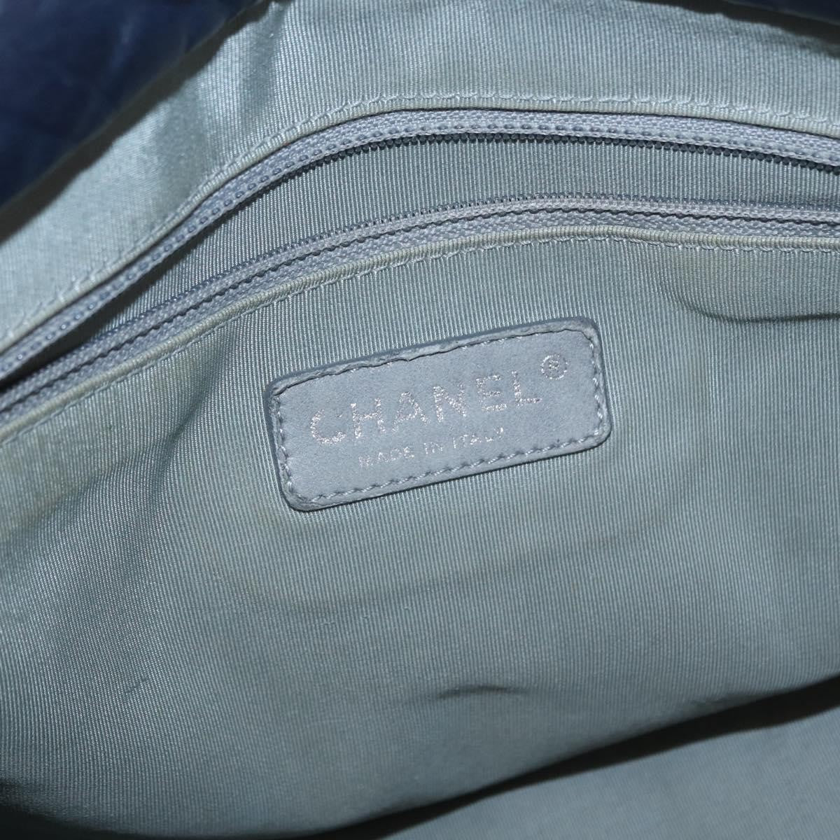 Chanel Ultra Stitch Chain Tote Quilted Calfskin, NAVY, LEATHER, Tote bag