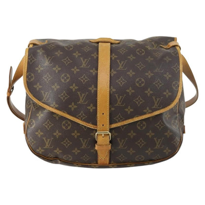 Louis Vuitton Saumur Handbag Monogram Canvas, BROWN, CANVAS, Shoulder bag