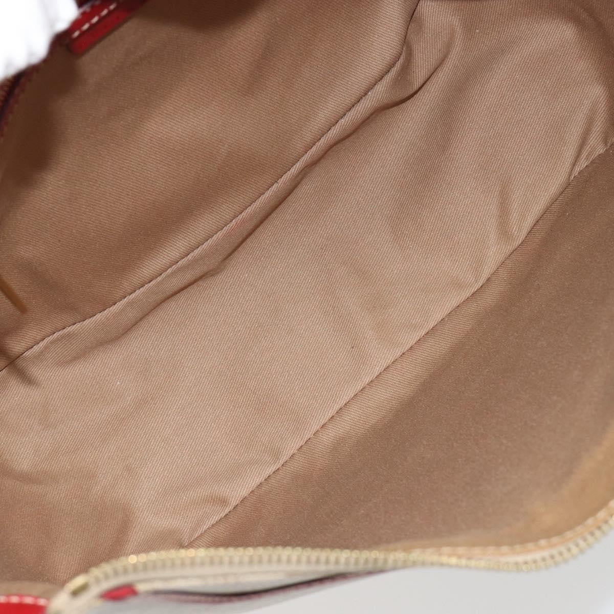 Celine Macadam Shoulder Bag PVC Leather, Beige, Canvas, Shoulder Bag