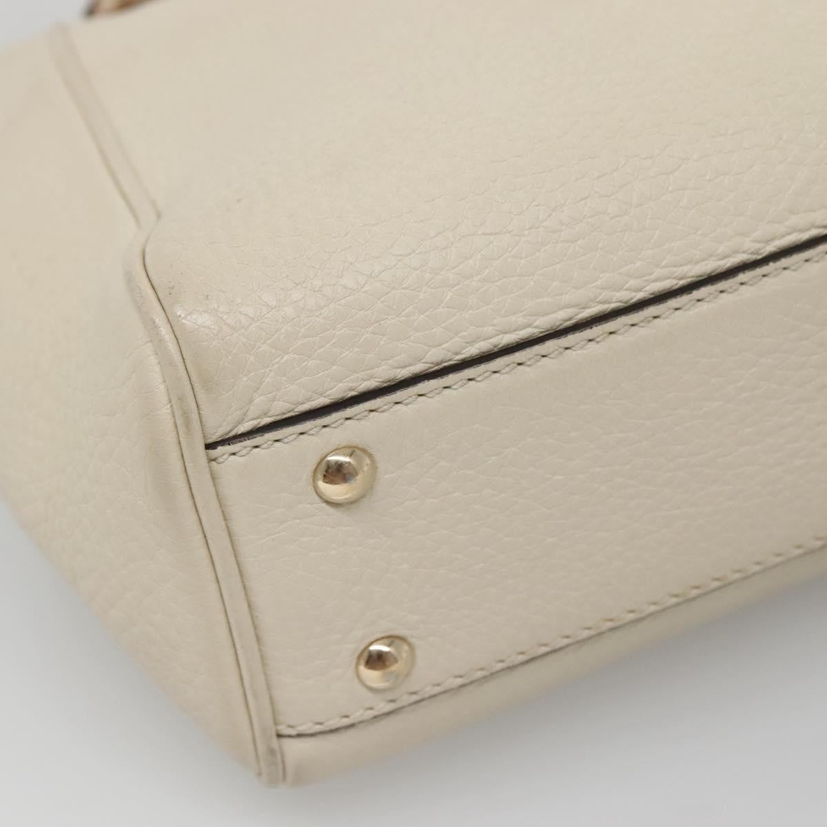 Gucci Bamboo shopper bag Leather, WHITE, LEATHER, Handbag