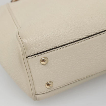 Gucci Bamboo shopper bag Leather, WHITE, LEATHER, Handbag