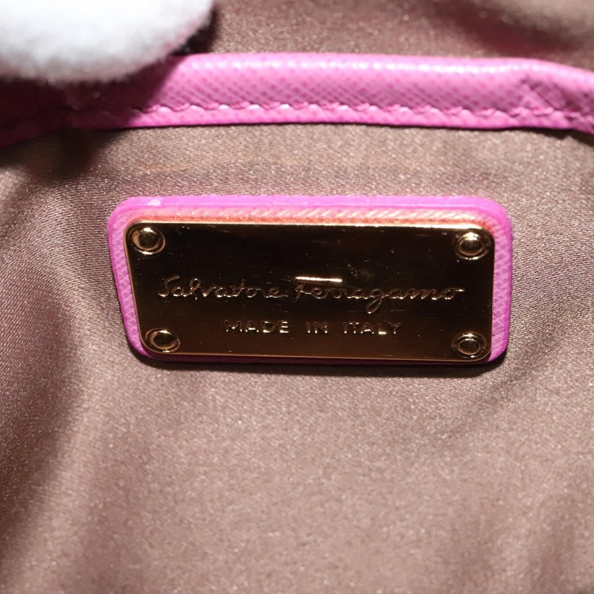 Salvatore Ferragamo Vara Chain Flap Shoulder Bag Leather, PINK, LEATHER, Shoulder bag