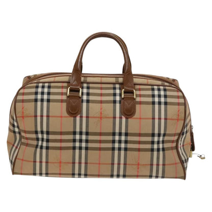Burberry Vintage Duffle Bag Horseferry Check Canvas, BEIGE, CANVAS, Travel bag