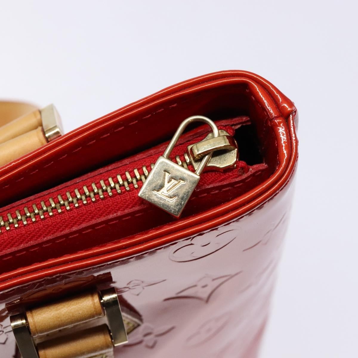 Louis Vuitton Houston Handbag Monogram Vernis, RED, PATENT_LEATHER, Handbag