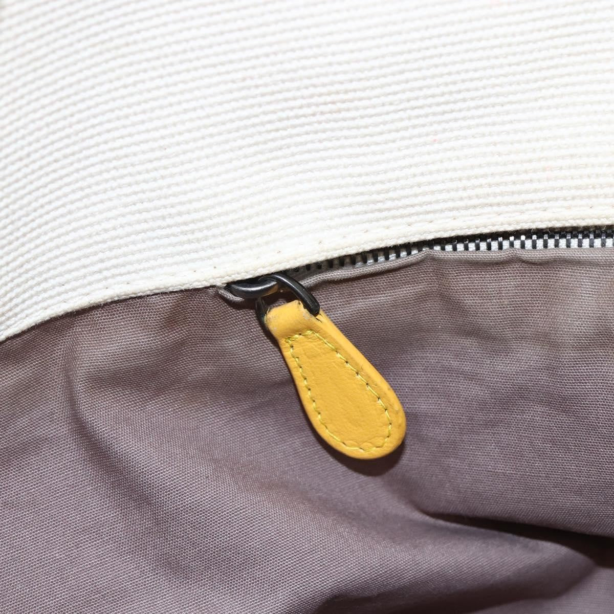 Bottega Veneta Braided Handle Open Tote Bag Canvas with Leather, YELLOW, CANVAS, Tote bag