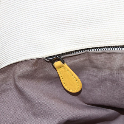 Bottega Veneta Braided Handle Open Tote Bag Canvas with Leather, YELLOW, CANVAS, Tote bag