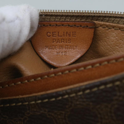 Celine Vintage Macadam Shoulder Bag Canvas and Leather, BROWN, CANVAS, Shoulder bag