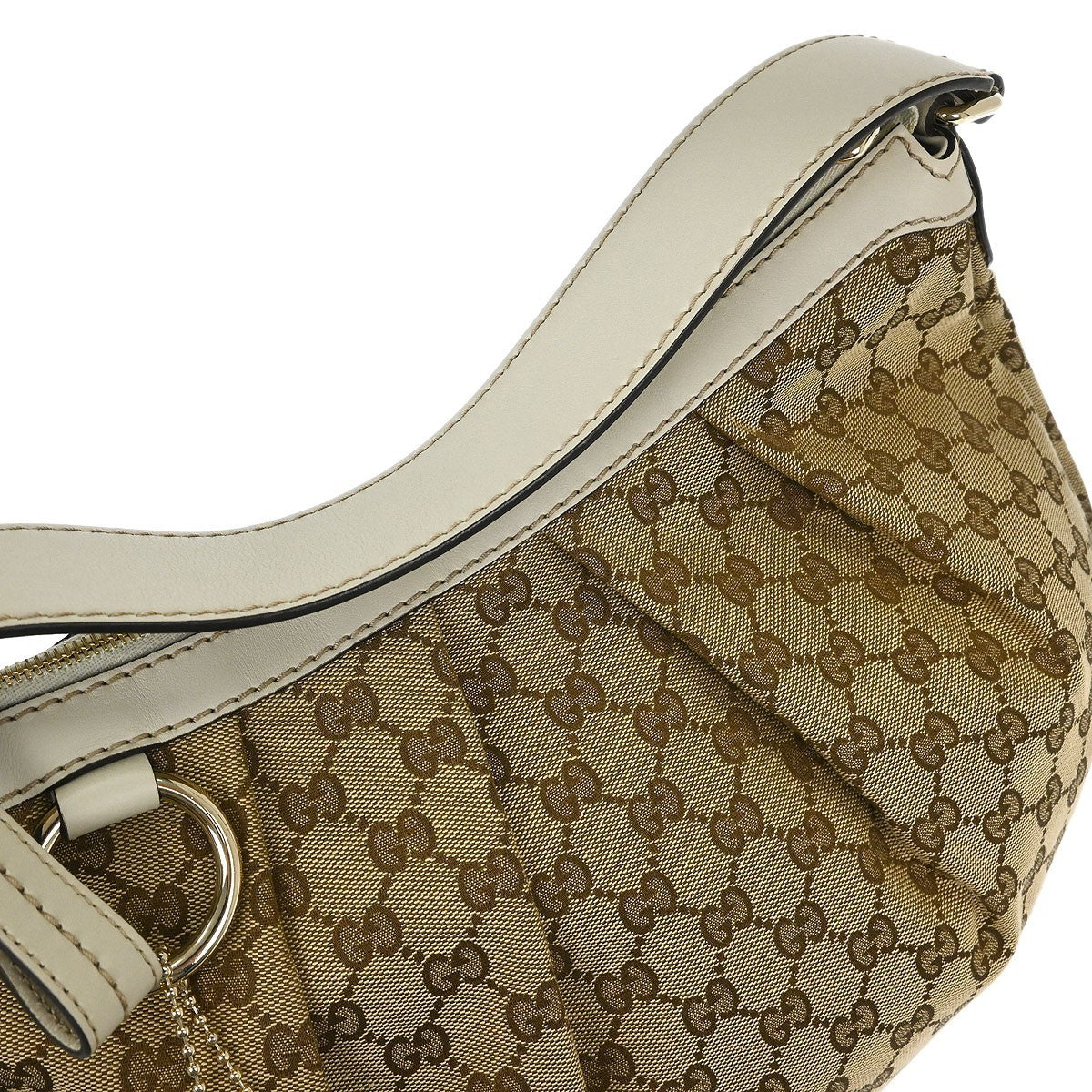 Gucci Sukey Hobo GG Canvas with Leather, BEIGE, CANVAS, Handbag
