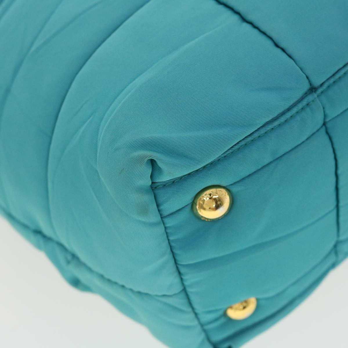 Prada Convertible Tote Quilted Tessuto, TURQUOISE, NYLON, Handbag
