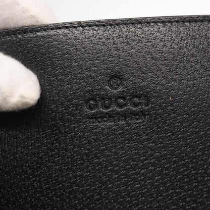 Gucci Vintage Bamboo Handle Tote Leather, BLACK, LEATHER, Tote bag