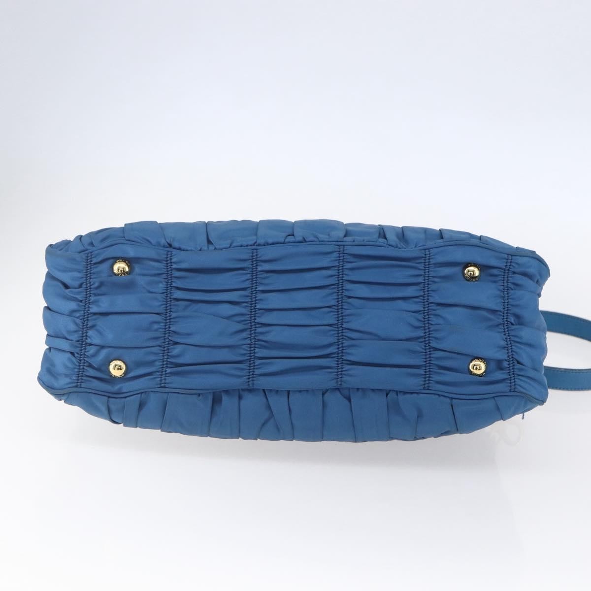 Prada Gaufre Convertible Satchel Tessuto, BLUE, NYLON, Handbag