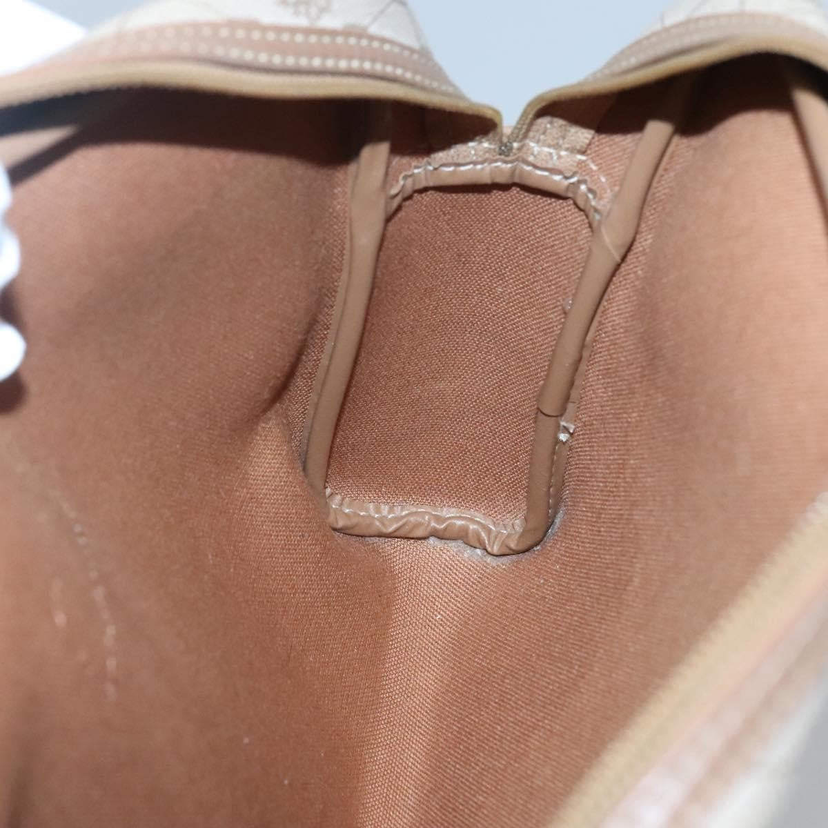 Christian Dior Vintage Honeycomb Zip Pouch Coated Canvas, BEIGE, CANVAS, Clutche & pouche