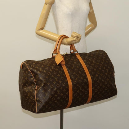 Louis Vuitton Keepall Bag Monogram Canvas, BROWN, CANVAS, Travel bag