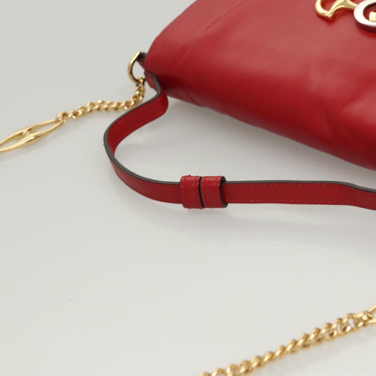 Gucci Zumi Shoulder Bag Leather, RED, LEATHER, Shoulder bag