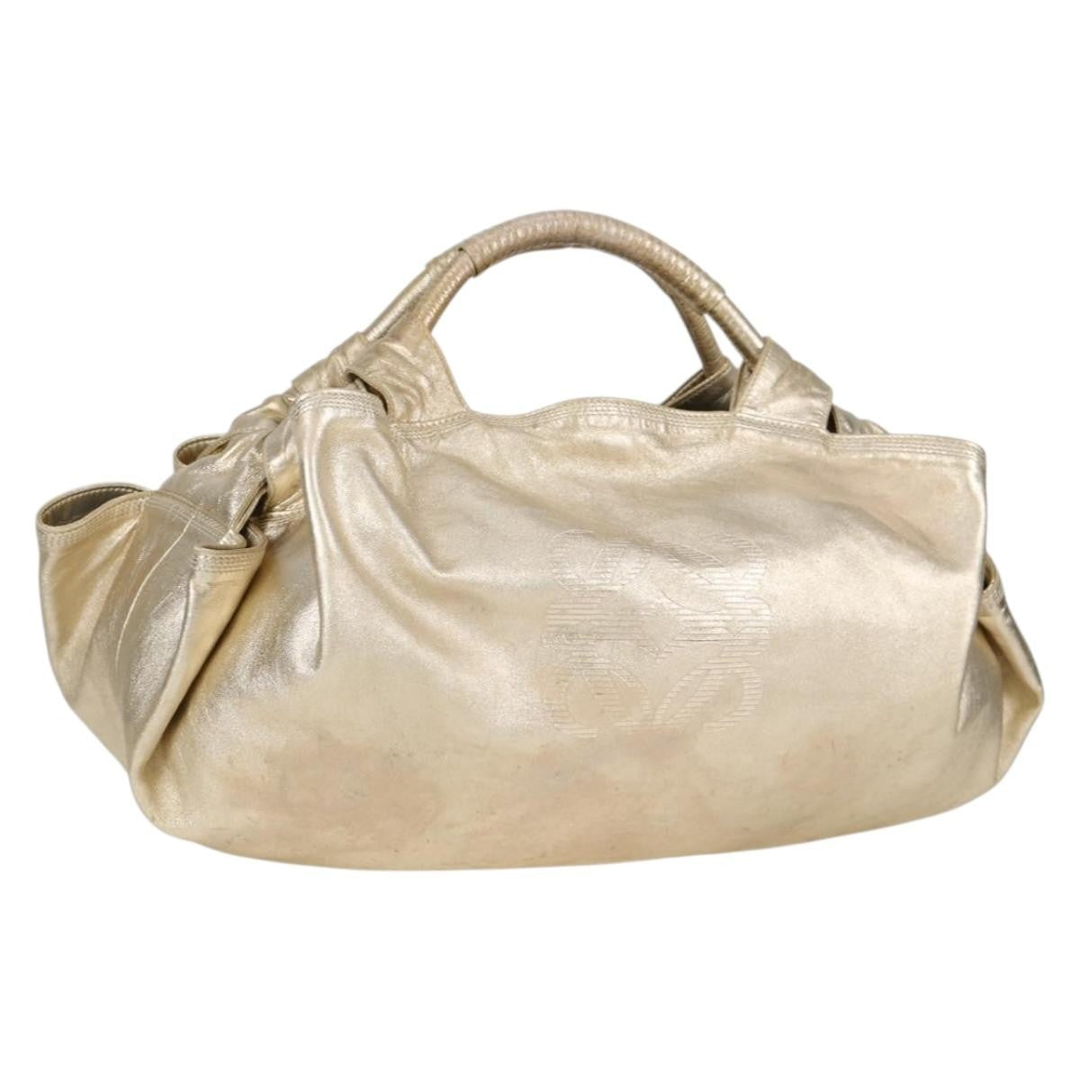 Loewe Anagram Logo Nappa Aire Hand Bag Leather, GOLD, LEATHER, Handbag
