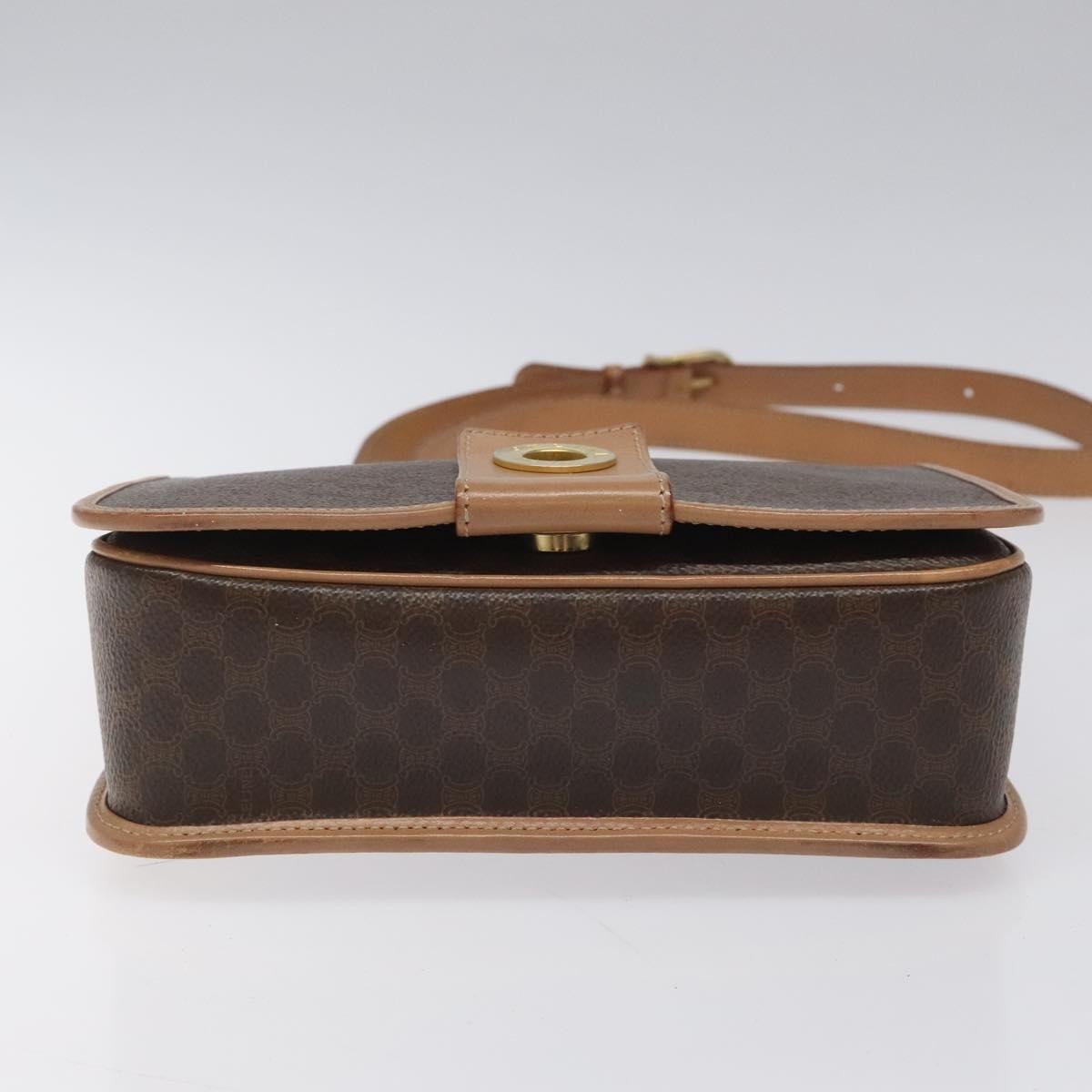 Celine Macadam Shoulder Bag PVC Leather, BROWN, CANVAS, Shoulder bag