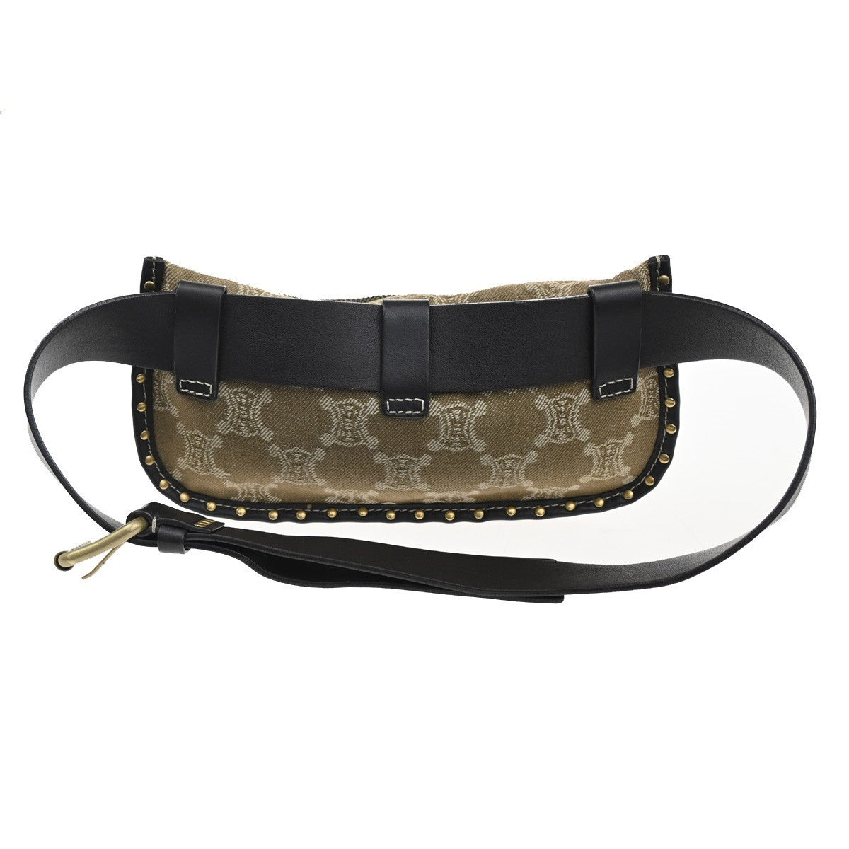 Celine Bum Bag Canvas with Leather, BROWN, CANVAS, Clutche & pouche