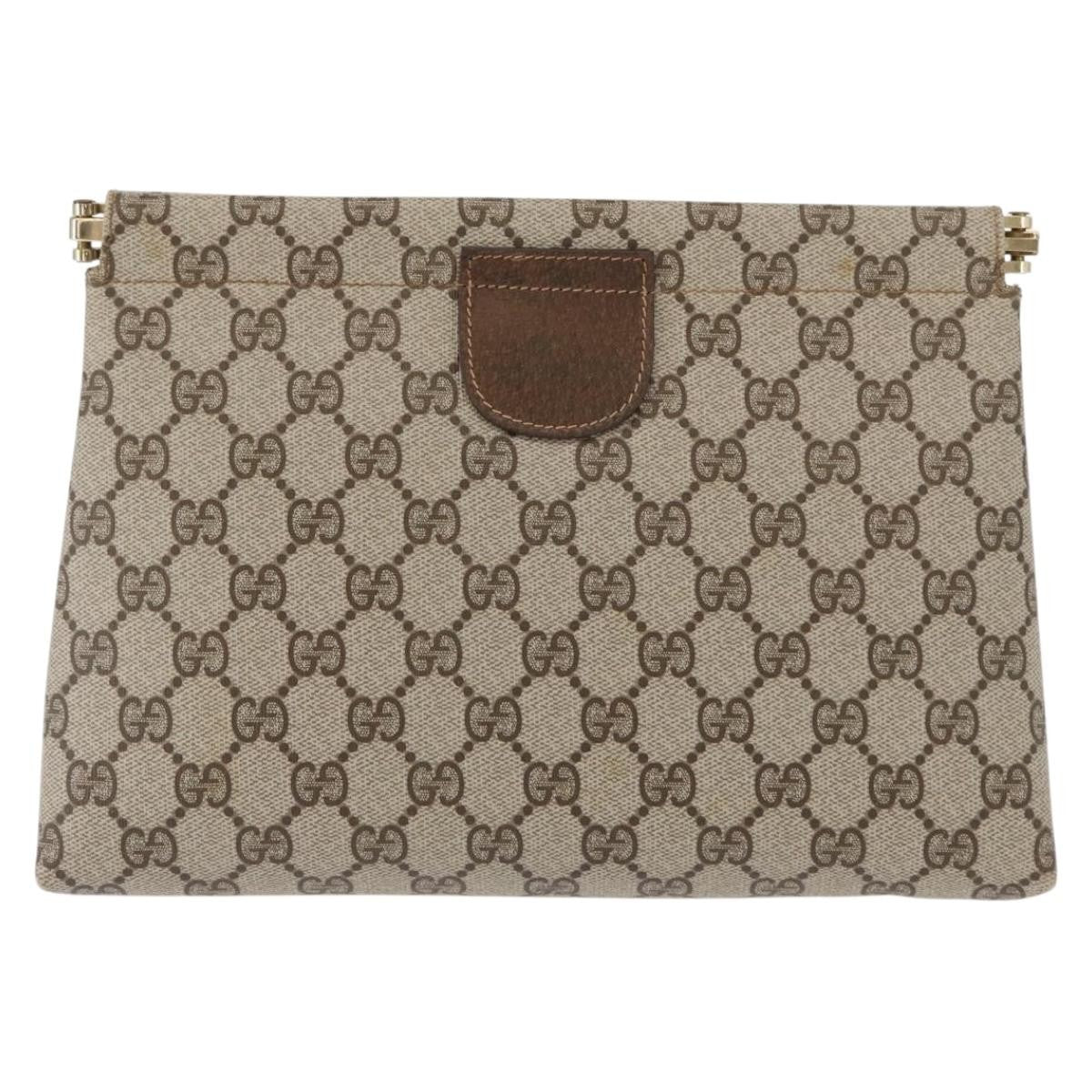 Gucci GG Supreme Clutch bag PVC, BEIGE, PVC, Clutche & pouche