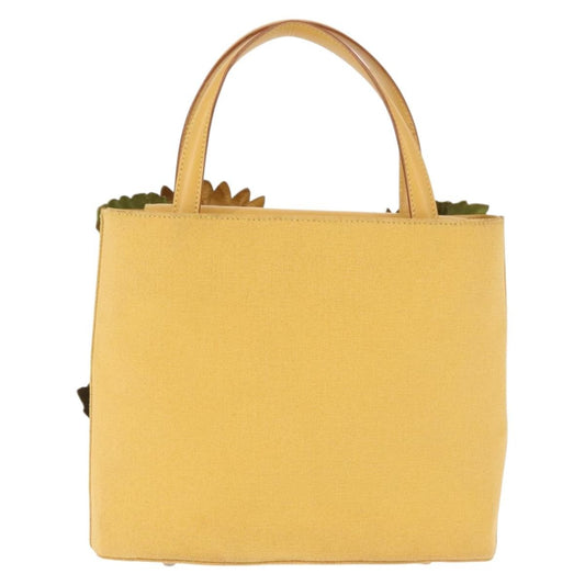Salvatore Ferragamo Flower tote Canvas, YELLOW, CANVAS, Tote bag