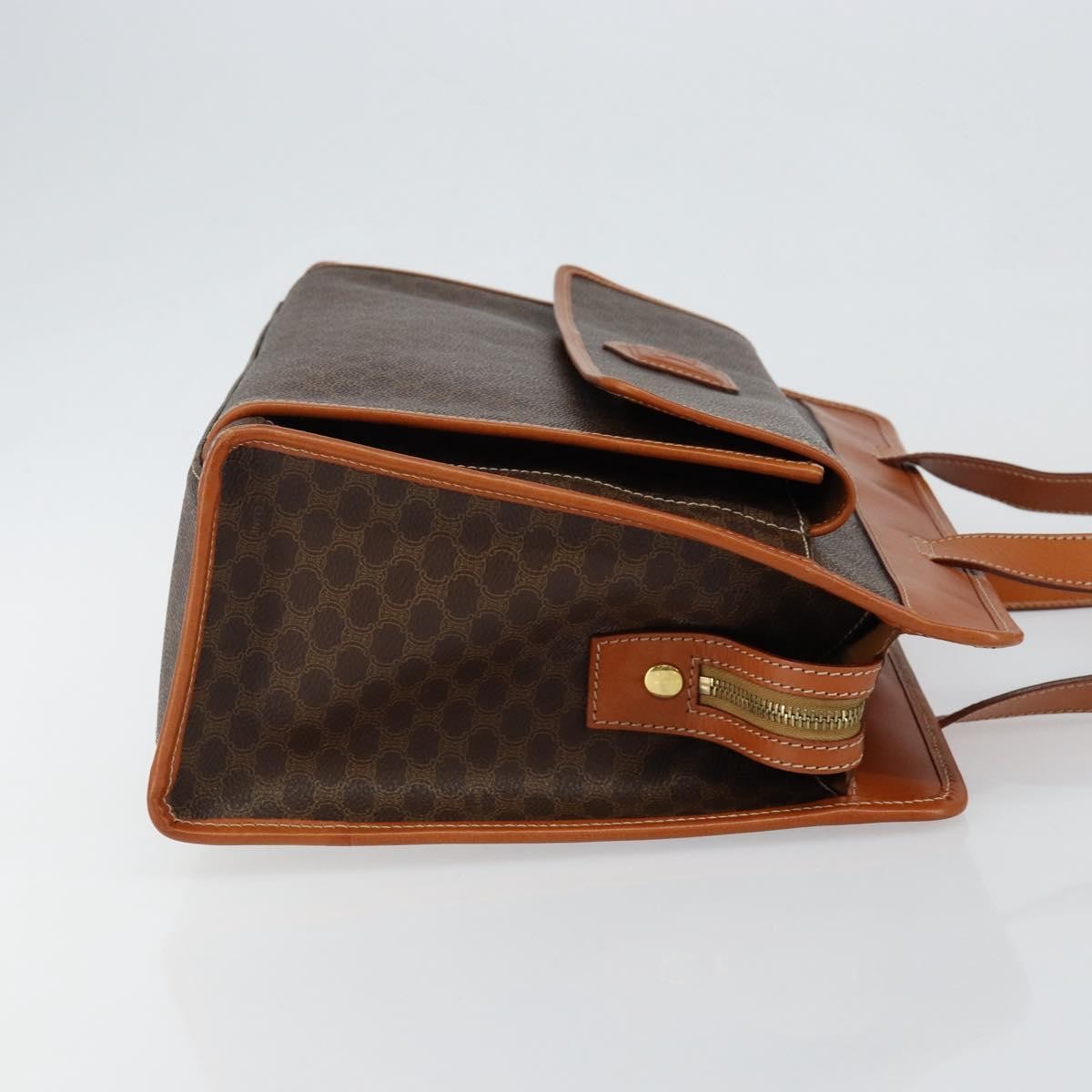 Celine Vintage Macadam Tote bag Canvas and Leather, BROWN, CANVAS, Tote bag