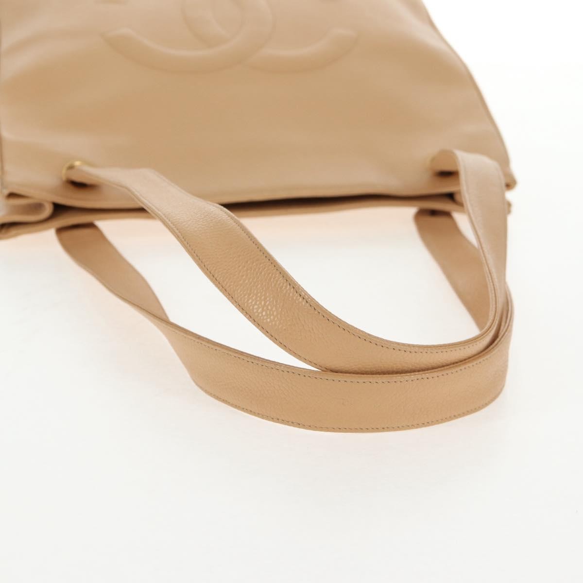 Chanel Coco Mark Leather, BEIGE, LEATHER, Handbag