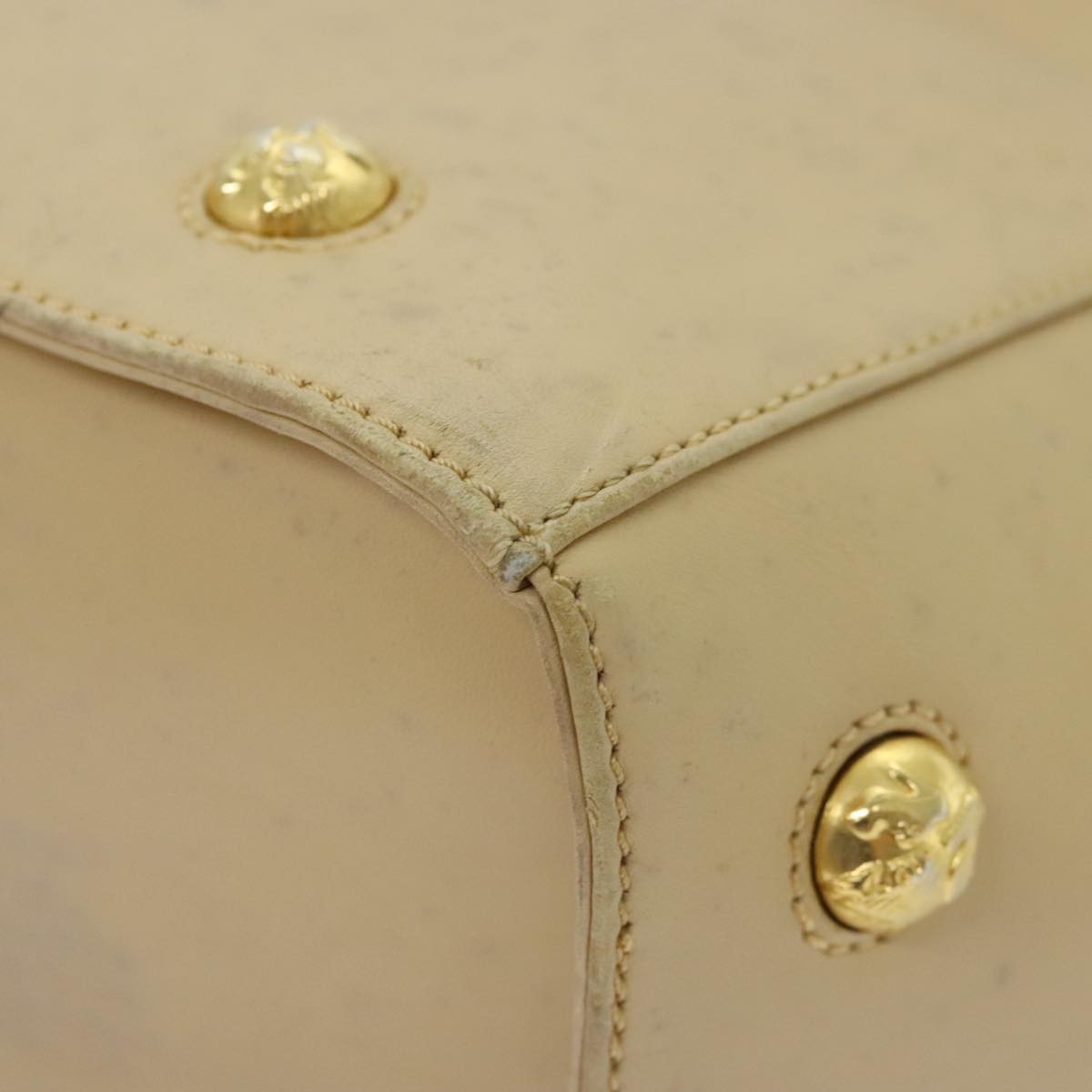 Salvatore Ferragamo Vintage Shoulder Bag Leather, BEIGE, LEATHER, Shoulder bag