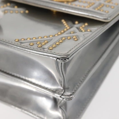 Christian Dior Ultra Matte Diorama Vertical Clutch on Chain Studded Leather, SILVER, PATENT_LEATHER, Clutche & pouche