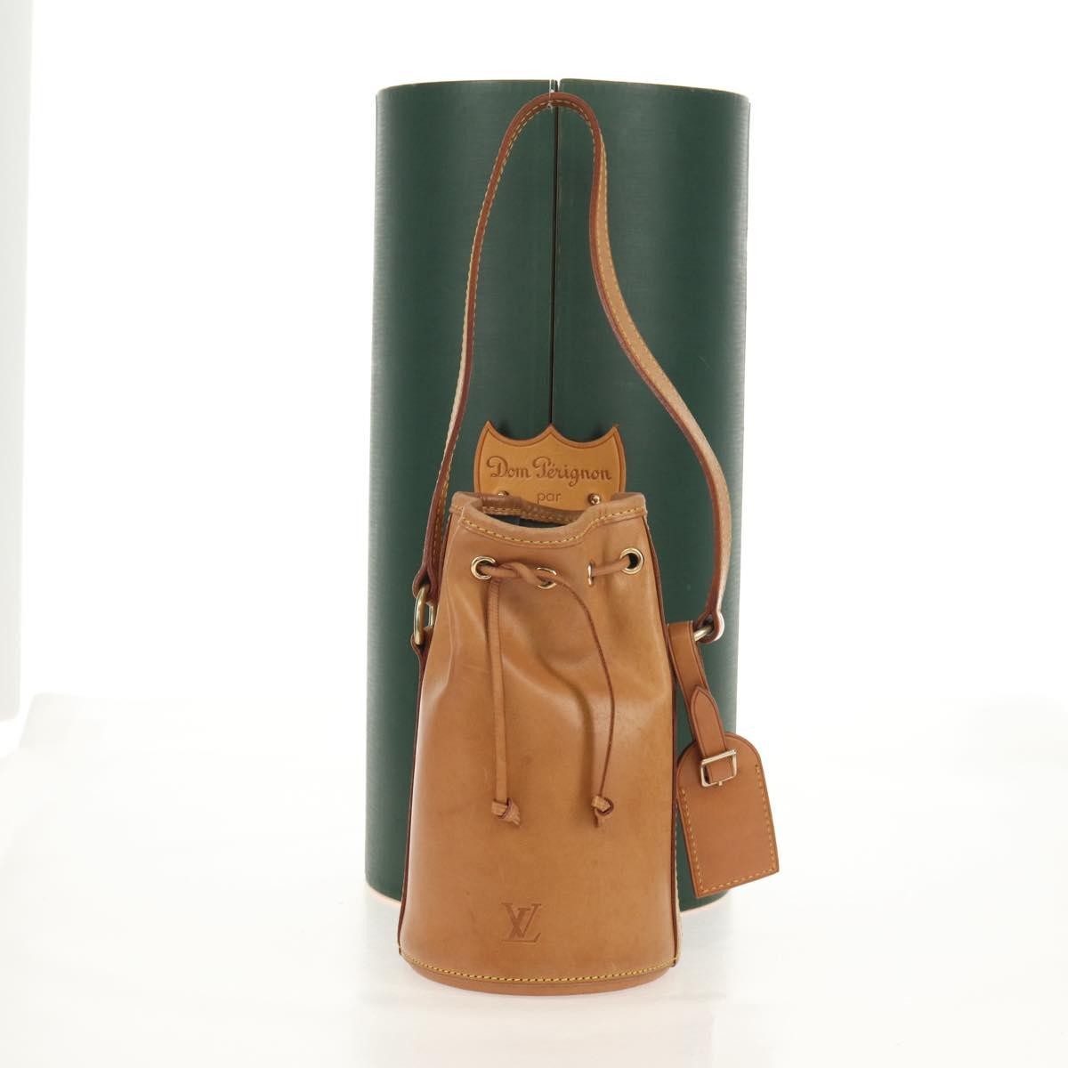 Louis Vuitton Limited Edition Dom Perignon Champagne Carrier Vachetta Leather, BEIGE, LEATHER, Handbag