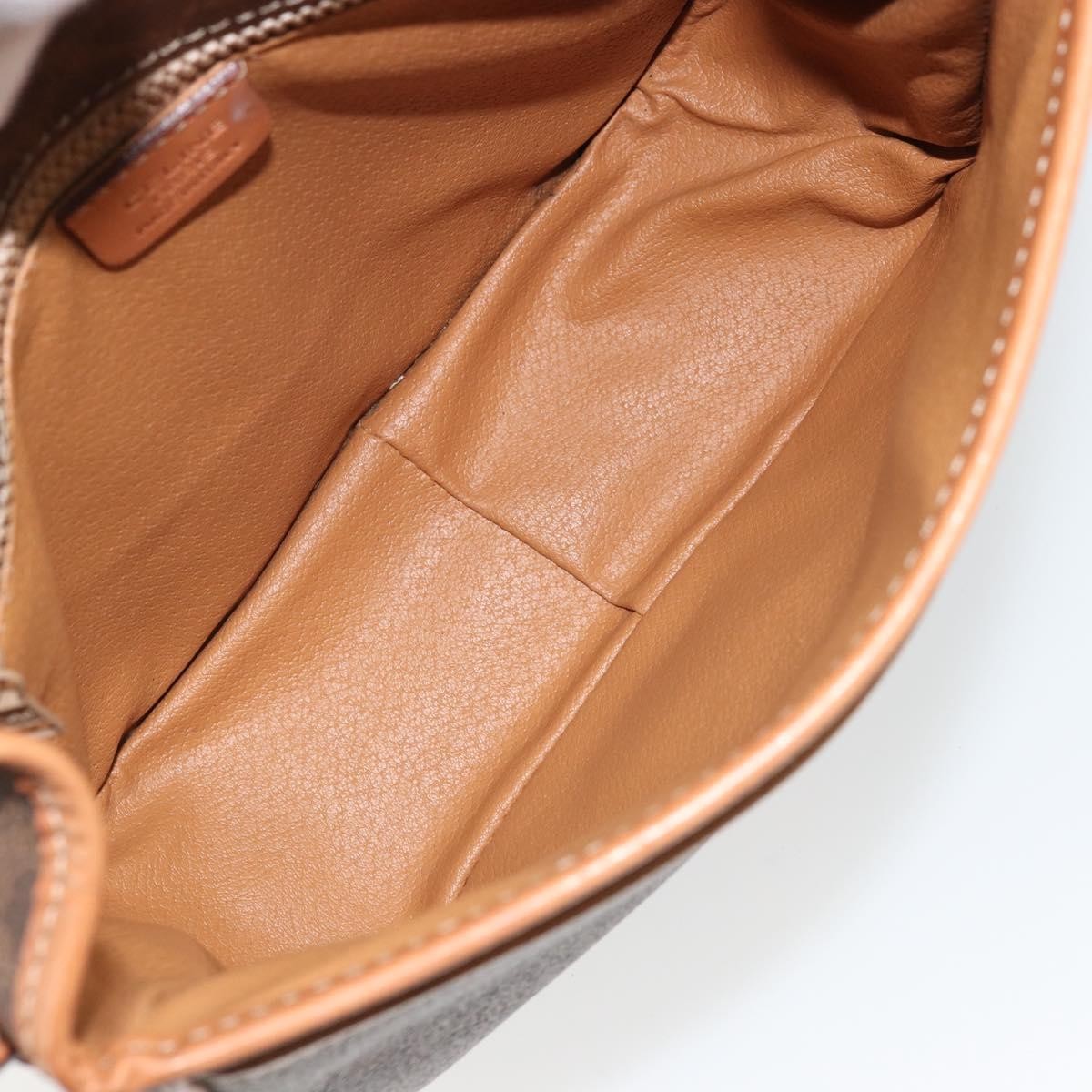 Celine Vintage Macadam Shoulder Bag Canvas and Leather, Brown, Canvas, Shoulder Bag
