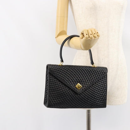 Bally Vintage Handbag Quilted Leather, BLACK, LEATHER, Handbag