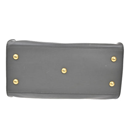 Saint Laurent Classic Y Cabas Leather, GRAY, LEATHER, Handbag