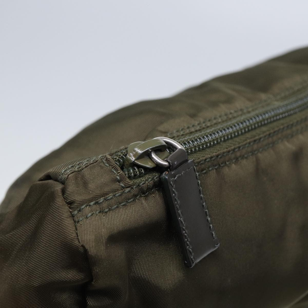 Prada Zip Around Pouch Tessuto, KHAKI, NYLON, Clutche & pouche