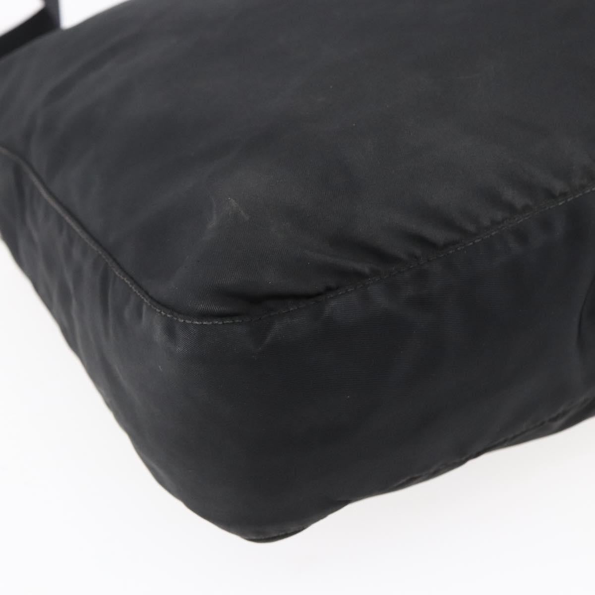 Prada Front Pocket Messenger Bag Tessuto, BLACK, NYLON, Shoulder bag