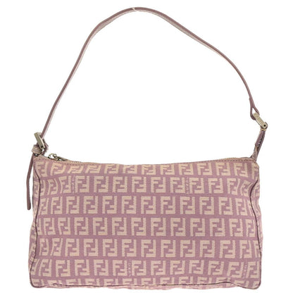 Fendi Pochette Shoulder Bag Zucchino Canvas, PURPLE, CANVAS, Shoulder bag