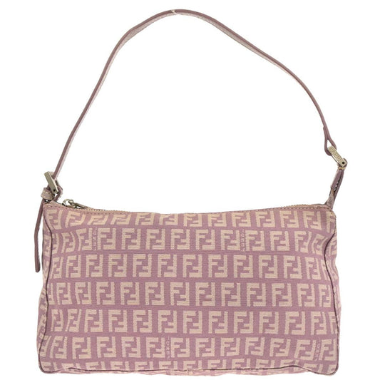 Fendi Pochette Shoulder Bag Zucchino Canvas, PURPLE, CANVAS, Shoulder bag