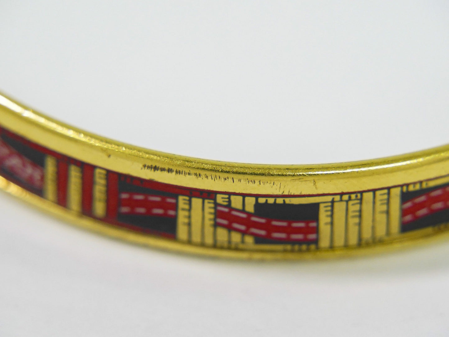 Hermes Enamel Bracelet Metal and enamel, GOLD, GOLD_PLATED, Bracelet