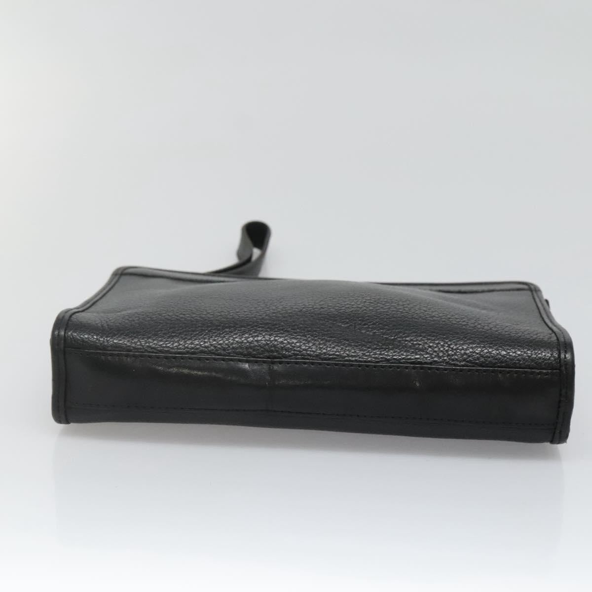 Burberry Zip Clutch Leather, BLACK, LEATHER, Clutche & pouche