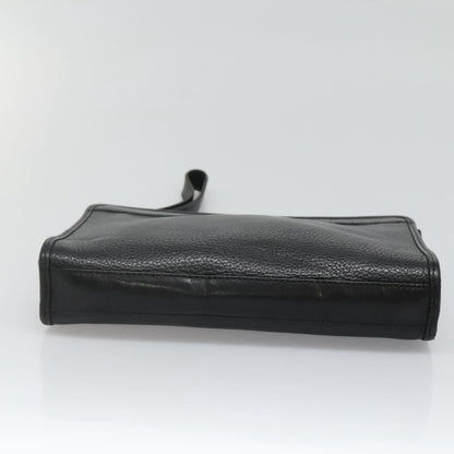 Burberry Zip Clutch Leather, BLACK, LEATHER, Clutche & pouche