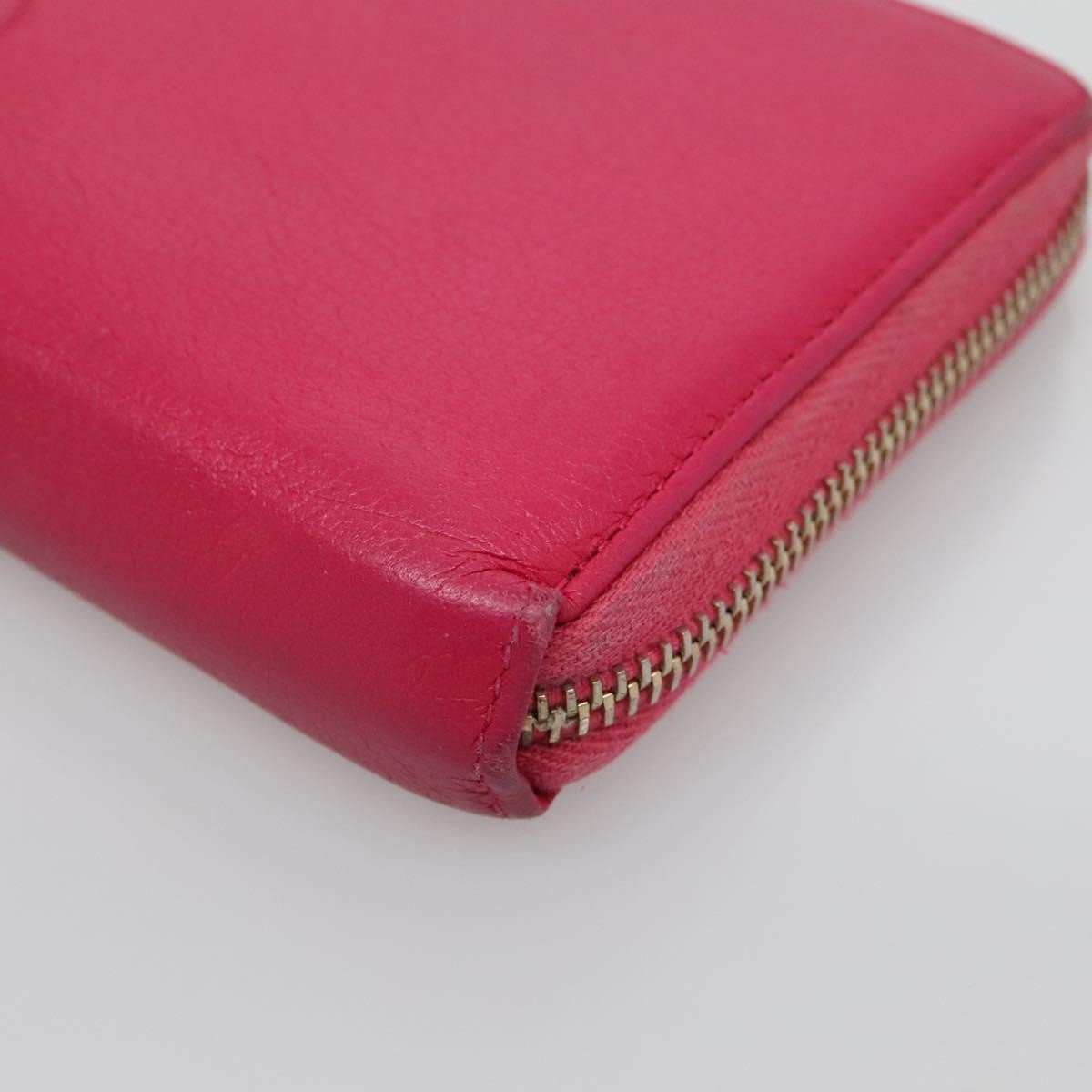 Saint Laurent Zipped Bifold Wallet Leather, PINK, LEATHER, Wallets