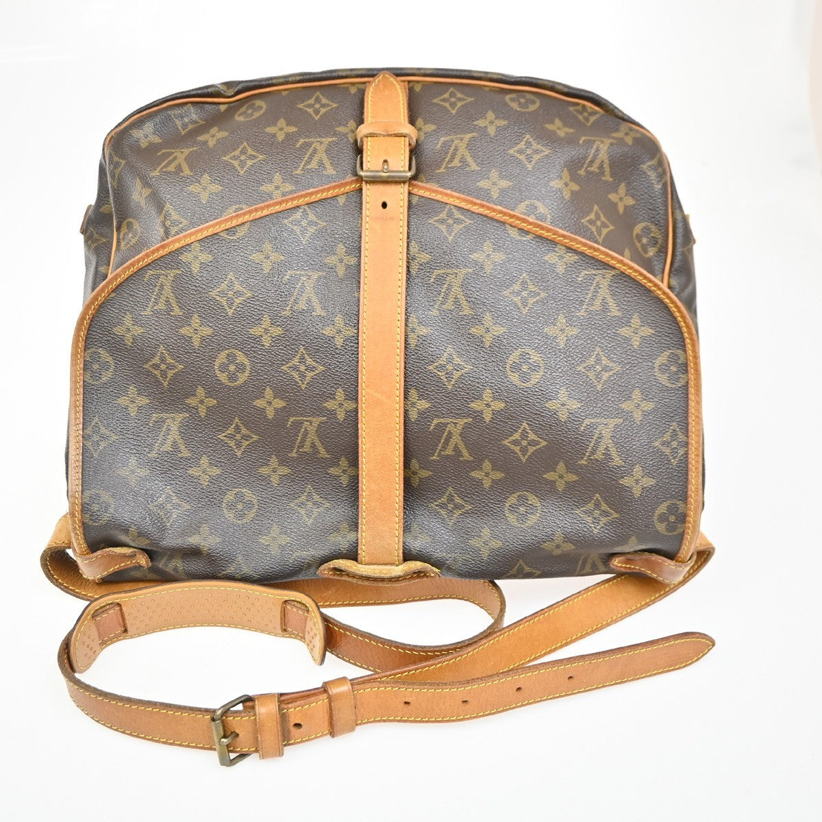 Louis Vuitton Saumur Handbag Monogram Canvas, BROWN, CANVAS, Shoulder bag