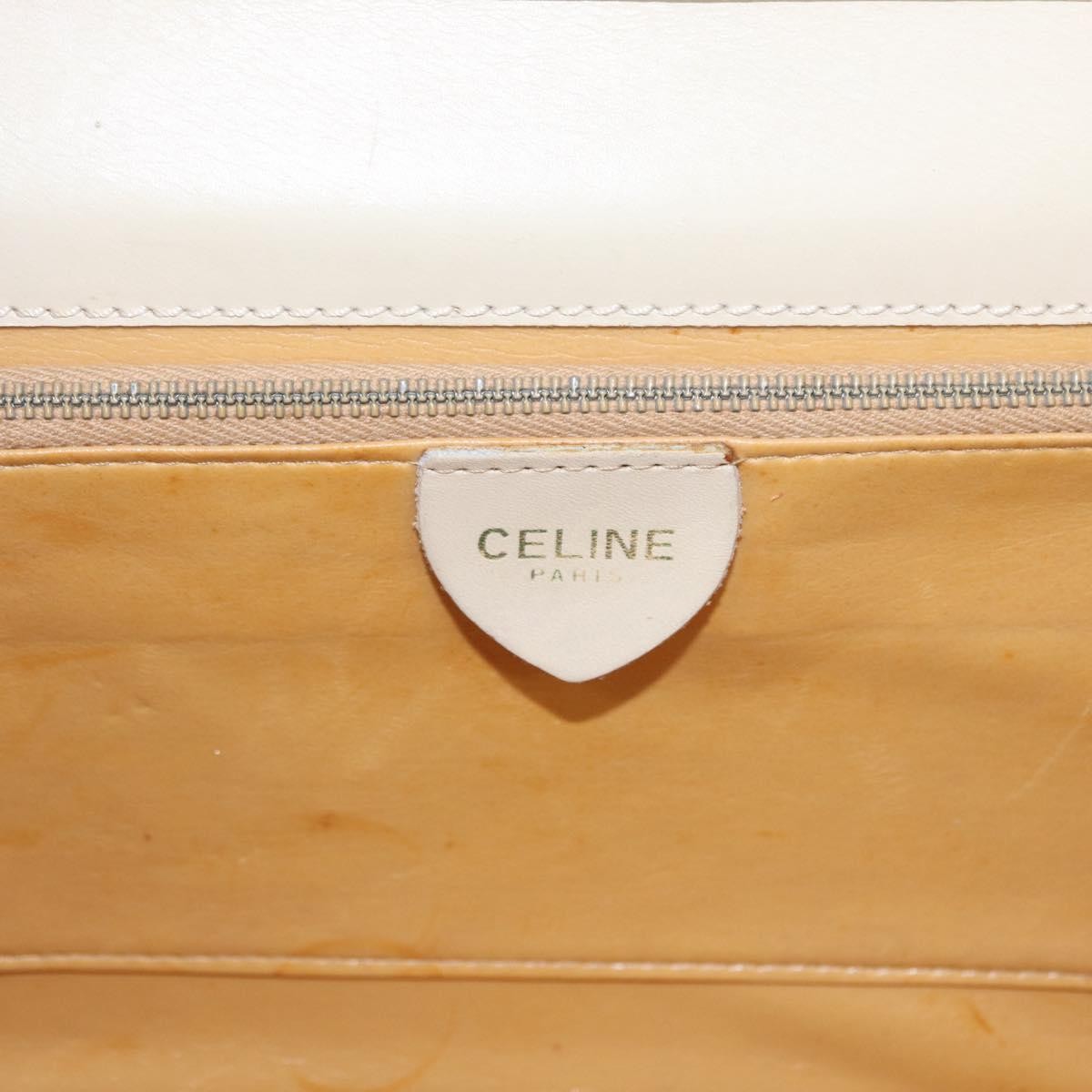 Celine Vintage Shoulder Bag Leather, ECRU, LEATHER, Shoulder bag