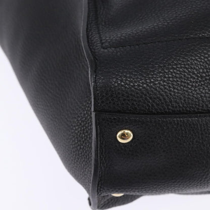 Salvatore Ferragamo Amy Tote Pebbled Leather, BLACK, LEATHER, Tote bag