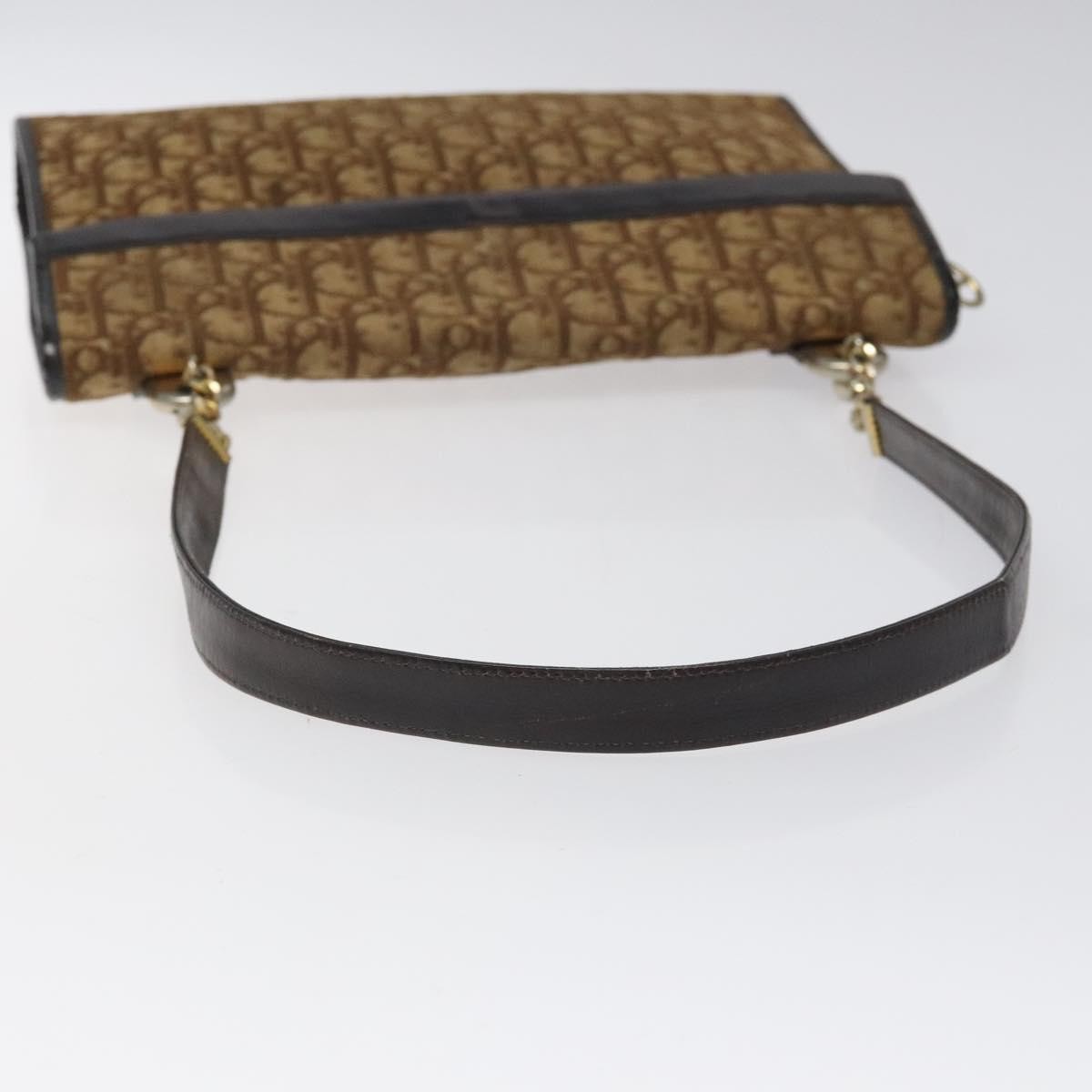 Christian Dior Vintage Trotter Flap Shoulder Bag Canvas, BROWN, CANVAS, Shoulder bag