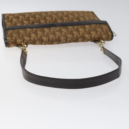 Christian Dior Vintage Trotter Flap Shoulder Bag Canvas, BROWN, CANVAS, Shoulder bag