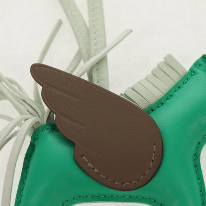 Hermes Pegase Rodeo Bag Charm Leather, GREEN, LEATHER, Charms and Keychains