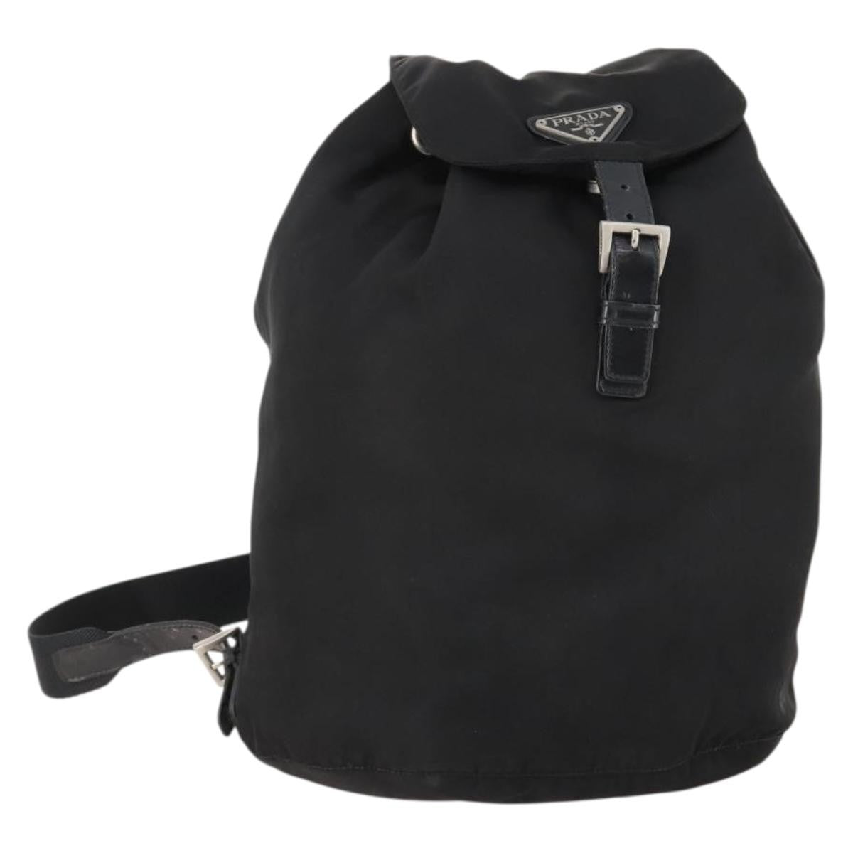 Prada Logo Backpack Tessuto, BLACK, NYLON, Backpack