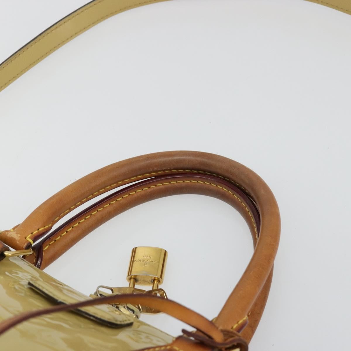 Louis Vuitton Montebello Handbag Monogram Vernis, Beige, Patent Leather, Handbag